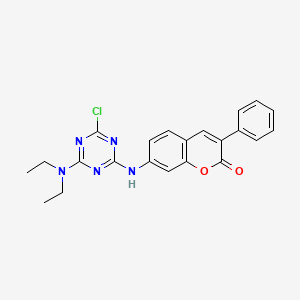 molecular formula C22H20ClN5O2 B8792448 2H-1-Benzopyran-2-one, 7-[[4-chloro-6-(diethylamino)-1,3,5-triazin-2-yl]amino]-3-phenyl- CAS No. 5516-22-3