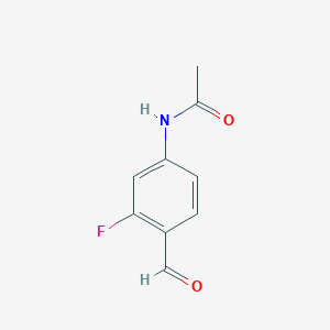 molecular formula C9H8FNO2 B8792457 4-Acetamido-2-fluorobenzaldehyde 