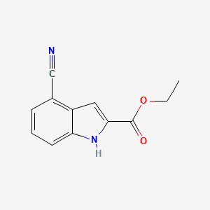 molecular formula C12H10N2O2 B8792486 Ethyl 4-cyano-1H-indole-2-carboxylate 