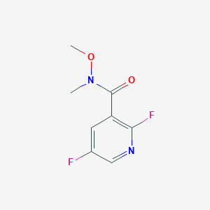 molecular formula C8H8F2N2O2 B8792525 2,5-Difluoro-N-methoxy-N-methylnicotinamide 