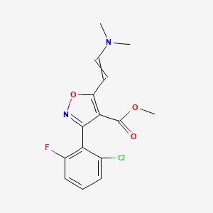molecular formula C15H14ClFN2O3 B8792540 Methyl 3-(2-chloro-6-fluorophenyl)-5-(2-(dimethylamino)vinyl)isoxazole-4-carboxylate 