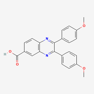 molecular formula C23H18N2O4 B8792601 2,3-Bis(4-methoxyphenyl)quinoxaline-6-carboxylic acid 