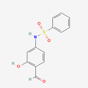 molecular formula C13H11NO4S B8792626 N-(4-Formyl-3-hydroxyphenyl)benzenesulphonamide CAS No. 62119-69-1