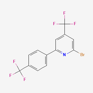 molecular formula C13H6BrF6N B8792753 2-Bromo-4-(trifluoromethyl)-6-(4-(trifluoromethyl)phenyl)pyridine 