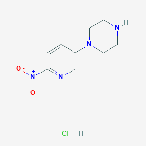 molecular formula C9H13ClN4O2 B8792789 1-(6-Nitropyridin-3-yl)piperazine hydrochloride 