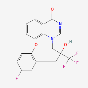 molecular formula C22H22F4N2O3 B8792812 1-(4-(5-Fluoro-2-methoxyphenyl)-2-hydroxy-4-methyl-2-(trifluoromethyl)pentyl)quinazolin-4(1H)-one 