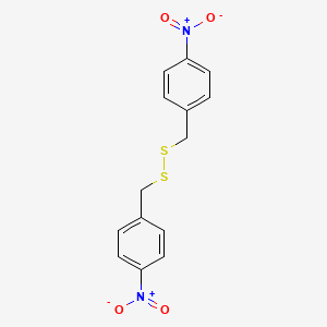 molecular formula C14H12N2O4S2 B8792827 Hydroxy(4-(((4-(hydroxy(oxido)amino)benzyl)dithio)methyl)phenyl)azane oxide CAS No. 39549-05-8