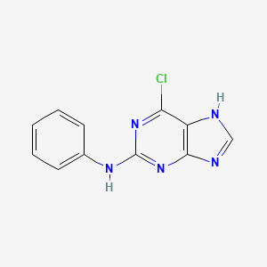 molecular formula C11H8ClN5 B8792844 9H-Purin-2-amine, 6-chloro-N-phenyl- CAS No. 114300-74-2