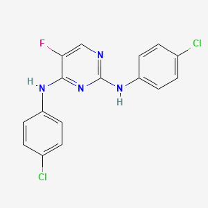 molecular formula C16H11Cl2FN4 B8792874 N,N'-bis(4-chlorophenyl)-5-fluoropyrimidine-2,4-diamine 