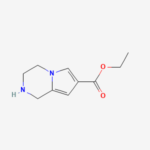 molecular formula C10H14N2O2 B8792888 Ethyl 1,2,3,4-tetrahydropyrrolo[1,2-a]pyrazine-7-carboxylate 