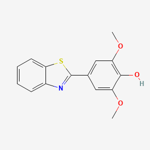 molecular formula C15H13NO3S B8792916 Phenol, 4-(2-benzothiazolyl)-2,6-dimethoxy- CAS No. 198134-42-8