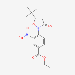 molecular formula C16H18N2O6 B8792926 Ethyl 4-(5-(tert-Butyl)-3-oxoisoxazol-2(3H)-yl)-3-nitrobenzoate 