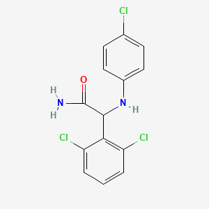 molecular formula C14H11Cl3N2O B8792943 2-[(4-Chlorophenyl)amino]-2-(2,6-dichlorophenyl)acetamide CAS No. 74932-41-5