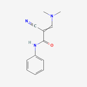 molecular formula C12H13N3O B8792948 2-Propenamide, 2-cyano-3-(dimethylamino)-N-phenyl-, (Z)- CAS No. 89567-72-6