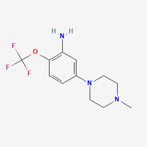 molecular formula C12H16F3N3O B8793059 5-(4-Methylpiperazin-1-yl)-2-trifluoromethoxyphenylamine 