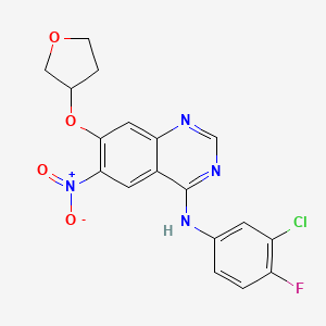 N-(3-chloro-4-fluorophenyl)-6-nitro-7-(oxolan-3-yloxy)quinazolin-4-amine