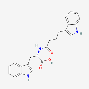 molecular formula C23H23N3O3 B8793207 (S)-3-(1H-Indol-3-yl)-2-(4-1H-indol-3-yl-butyrylamino)-propionic acid CAS No. 406726-77-0