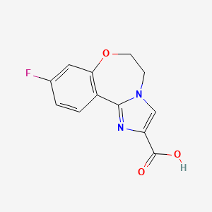 molecular formula C12H9FN2O3 B8793214 9-Fluoro-5,6-dihydrobenzo[F]imidazo[1,2-D][1,4]oxazepine-2-carboxylic acid 