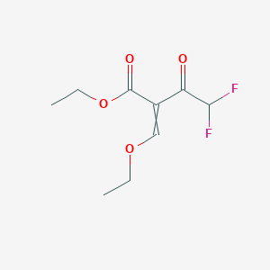 molecular formula C9H12F2O4 B8793280 Ethyl 2-ethoxymethylene-4,4-difluoro-3-oxobutyrate 