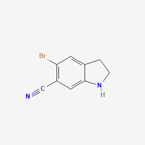 molecular formula C9H7BrN2 B8793373 5-Bromoindoline-6-carbonitrile 