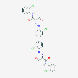 molecular formula C32H24Cl4N6O4 B087934 2,2'-[(3,3'-dichloro[1,1'-biphenyl]-4,4'-diyl)bis(azo)]bis[N-(2-chlorophenyl)-3-oxobutyramide] CAS No. 14569-54-1