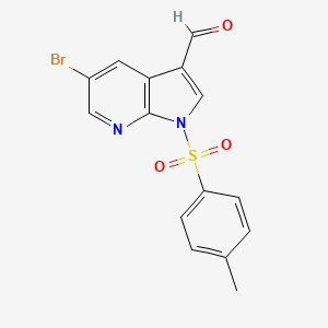 molecular formula C15H11BrN2O3S B8793430 5-bromo-1-tosyl-1H-pyrrolo[2,3-b]pyridine-3-carbaldehyde 