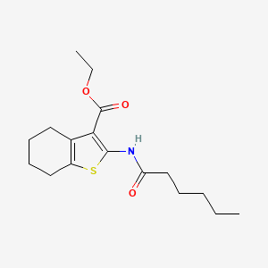 molecular formula C17H25NO3S B8793479 Ethyl 2-(hexanoylamino)-4,5,6,7-tetrahydro-1-benzothiophene-3-carboxylate 