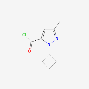 molecular formula C9H11ClN2O B8793522 1-Cyclobutyl-3-methyl-1H-pyrazole-5-carbonyl chloride CAS No. 129506-39-4