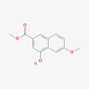 molecular formula C13H12O4 B8793537 Methyl 4-hydroxy-6-methoxy-2-naphthoate CAS No. 127266-02-8