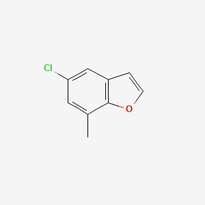 molecular formula C9H7ClO B8793555 5-Chloro-7-methyl-1-benzofuran CAS No. 90895-03-7