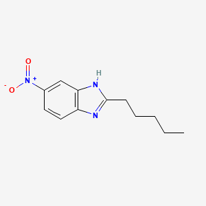 molecular formula C12H15N3O2 B8793630 2-pentyl-5-nitro-3H-benzimidazole 