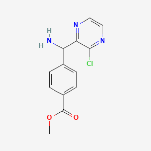 molecular formula C13H12ClN3O2 B8793652 Methyl 4-(amino(3-chloropyrazin-2-yl)methyl)benzoate 