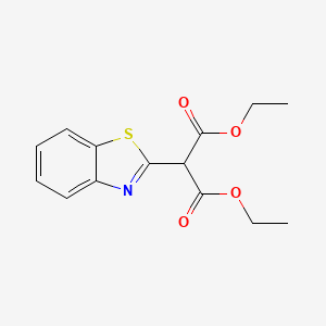 molecular formula C14H15NO4S B8793845 Propanedioic acid, 2-benzothiazolyl-, diethyl ester CAS No. 29198-44-5