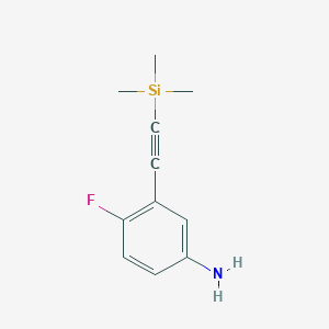 molecular formula C11H14FNSi B8794209 4-Fluoro-3-((trimethylsilyl)ethynyl)aniline CAS No. 77123-63-8