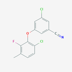 molecular formula C14H8Cl2FNO B8794280 3-Chloro-5-(6-chloro-2-fluoro-3-methylphenoxy)benzonitrile 