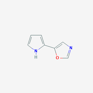 molecular formula C7H6N2O B8794292 5-(1H-Pyrrol-2-yl)oxazole 