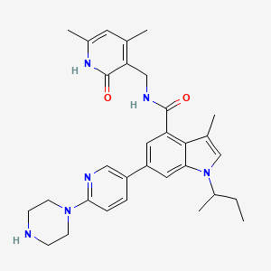 molecular formula C31H38N6O2 B8794301 1-(sec-butyl)-N-((4,6-dimethyl-2-oxo-1,2-dihydropyridin-3-yl)methyl)-3-methyl-6-(6-(piperazin-1-yl)pyridin-3-yl)-1H-indole-4-carboxamide 