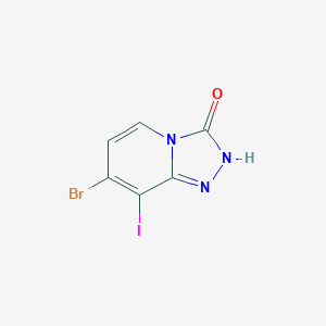 molecular formula C6H3BrIN3O B8794318 7-Bromo-8-iodo-(1,2,4)triazolo(4,3-A)pyridin-3(2H)-one CAS No. 917969-53-0