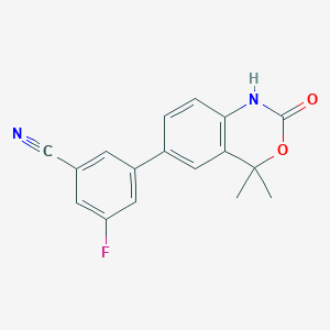 molecular formula C17H13FN2O2 B8794331 3-(4,4-dimethyl-2-oxo-2,4-dihydro-1H-benzo[d][1,3]oxazin-6-yl)-5-fluorobenzonitrile CAS No. 304853-30-3