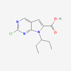 molecular formula C12H14ClN3O2 B8794373 2-Chloro-7-(pentan-3-yl)-7H-pyrrolo[2,3-d]pyrimidine-6-carboxylic acid 