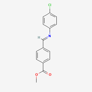 molecular formula C15H12ClNO2 B8794460 Methyl 4-(((4-chlorophenyl)imino)methyl)benzoate CAS No. 59584-22-4
