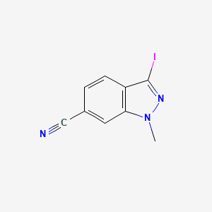 molecular formula C9H6IN3 B8794672 3-Iodo-1-methyl-1H-indazole-6-carbonitrile 