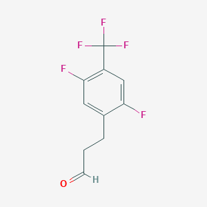 molecular formula C10H7F5O B8794683 Benzenepropanal, 2,5-difluoro-4-(trifluoromethyl)-(or 3-(2,5-Difluoro-4-trifluoromethylphenyl)propionaldehyde) CAS No. 1036396-41-4