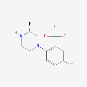 molecular formula C12H14F4N2 B8794780 (R)-1-(4-fluoro-2-(trifluoromethyl)phenyl)-3-methylpiperazine 