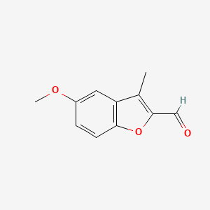 molecular formula C11H10O3 B8794865 5-Methoxy-3-methylbenzofuran-2-carbaldehyde 