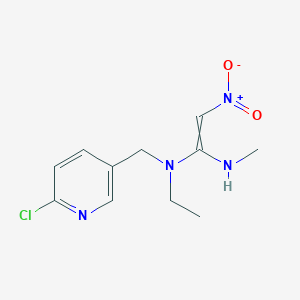 molecular formula C11H15ClN4O2 B8794886 N-((6-chloropyridin-3-yl)methyl)-N-ethyl-N'-methyl-2-nitroethene-1,1-diamine 