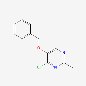 molecular formula C12H11ClN2O B8794913 5-(Benzyloxy)-4-chloro-2-methylpyrimidine 