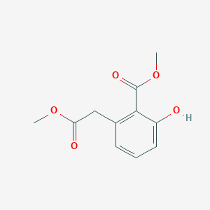 molecular formula C11H12O5 B8794944 Methyl 2-hydroxy-6-(2-methoxy-2-oxoethyl)benzoate 