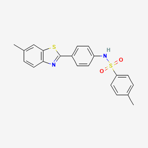 4-methyl-N-[4-(6-methyl-1,3-benzothiazol-2-yl)phenyl]benzenesulfonamide