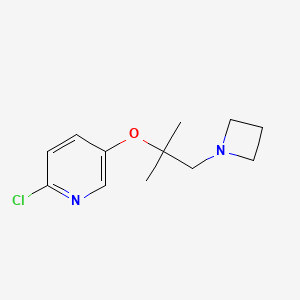 molecular formula C12H17ClN2O B8795057 5-((1-(Azetidin-1-YL)-2-methylpropan-2-YL)oxy)-2-chloropyridine 